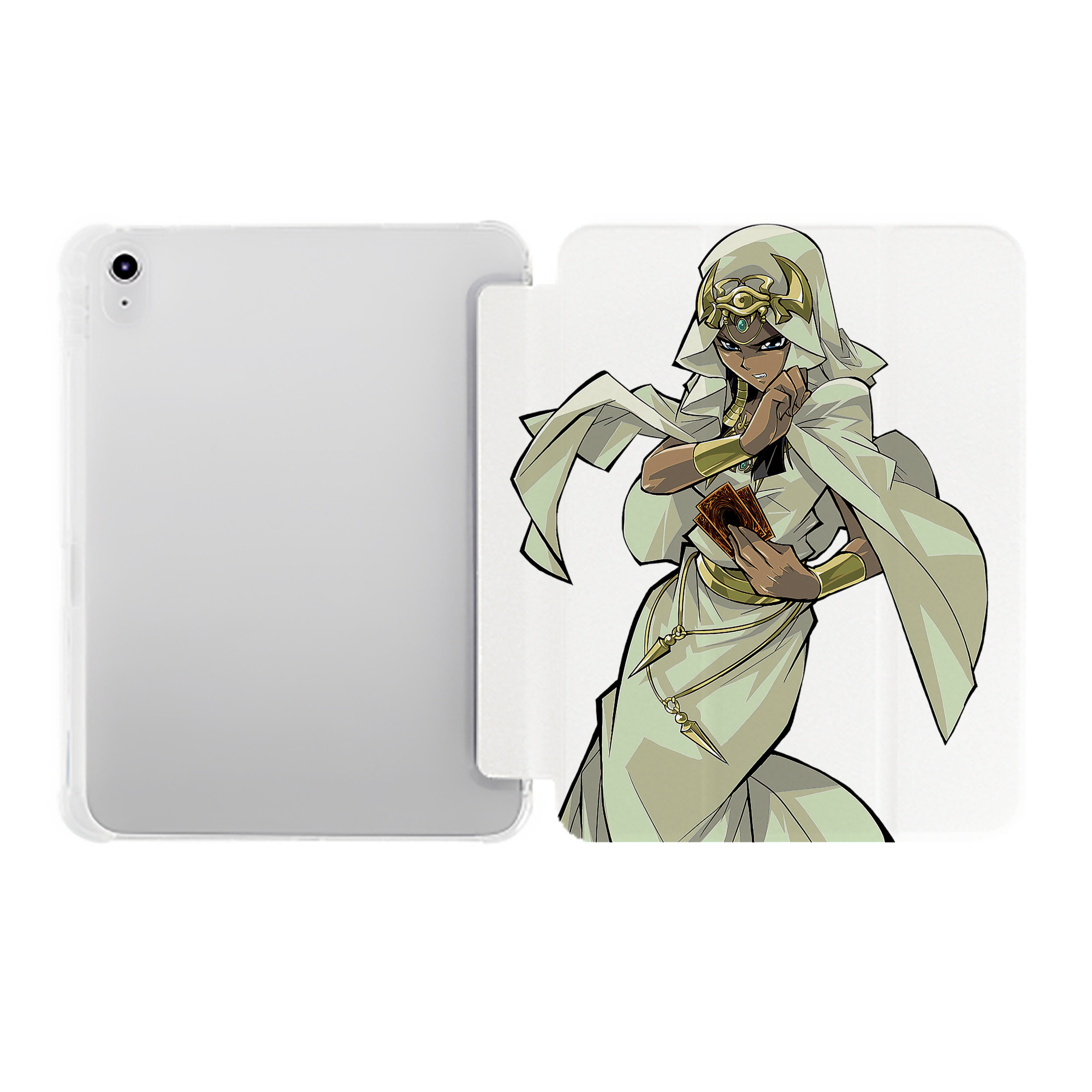 （画像用） 遊☆戯☆王 Yu-Gi-Oh! IPad ケース ペン収納付き 三つ折りスタンド PUレザー×シリコン 対応機種9.5/10.5/10.9インチ